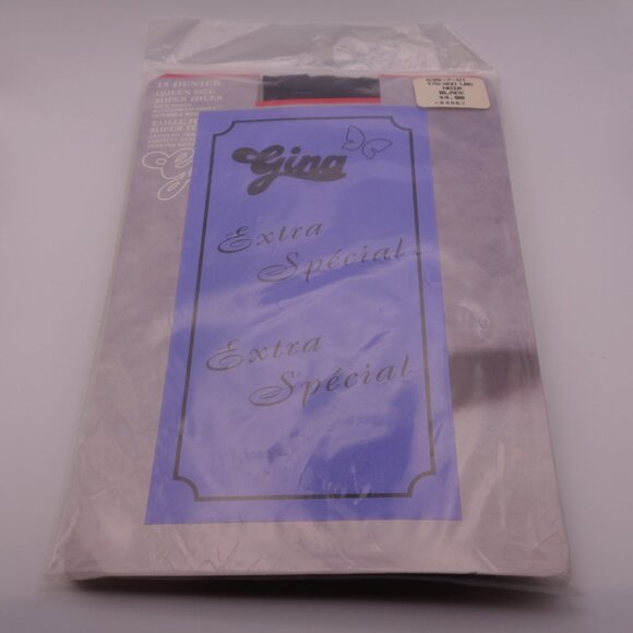 Gina Extra Special 15 DENIER QUEEN SIZE 175-200 lbs. SUPER SHEER Black - Picture 1 of 16